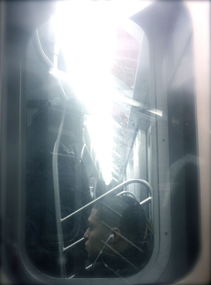 new york city subway light portrait