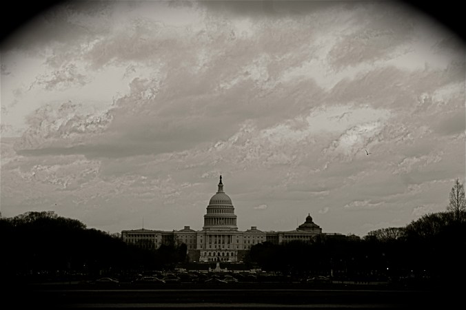 washington dc capitol building black white