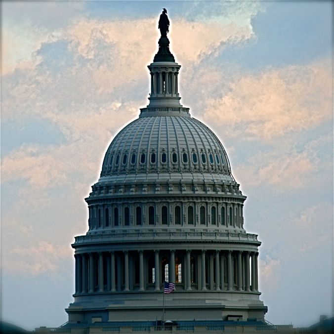 washington dc capitol clouds square