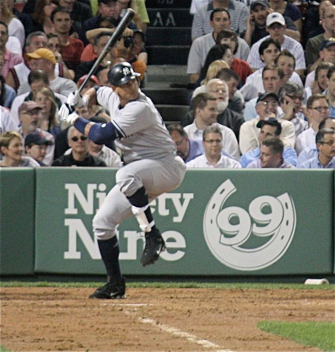 boston fenway red sox yankees game april 7 2010 alex rodriguez at bat