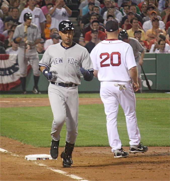 boston fenway red sox yankees game april 7 2010 derek jeter running first base