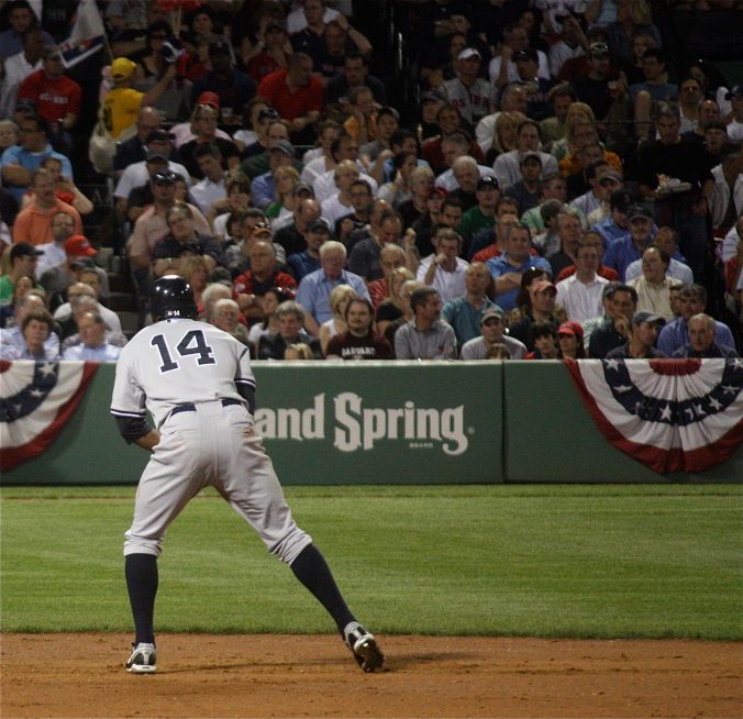 boston fenway red sox yankees game april 7 2010 yankees number 14 chris granderson
