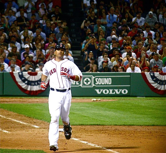 boston fenway red sox yankees game april 7 2010 yankees running red sox first base
