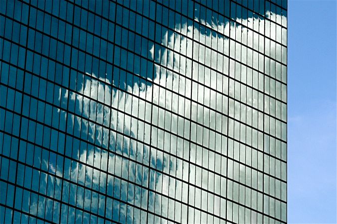 boston john hancock building cloud reflection