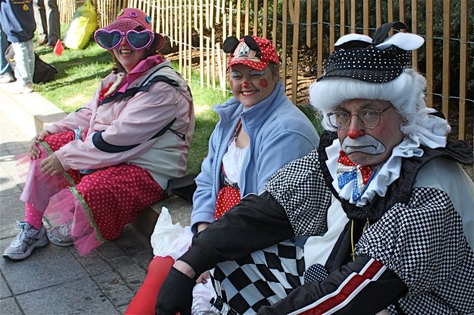 boston marathon audience sad clown
