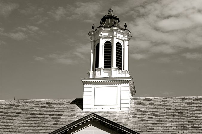 grafton building top black white