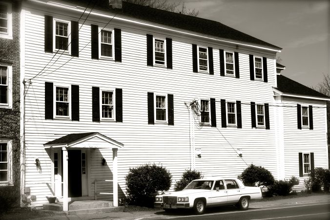 grafton house black white car