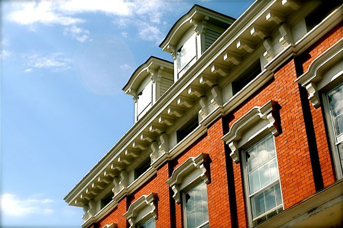 grafton red building main square