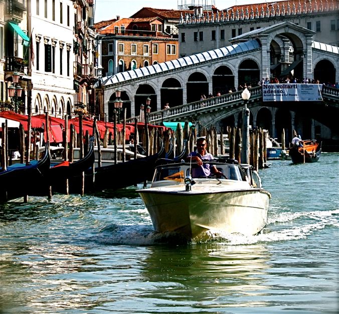 venice grand canal boat man