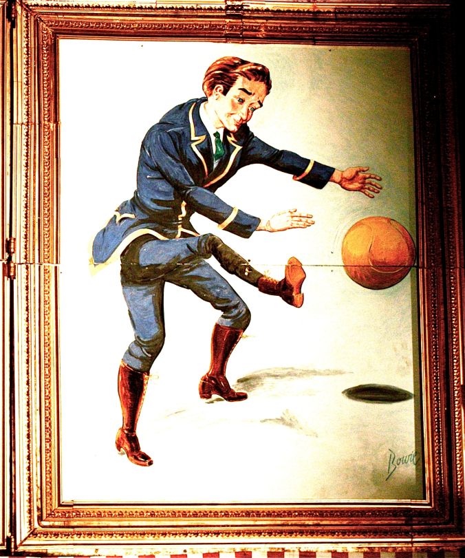 florida ringling brothers museum guy kicking ball three legs
