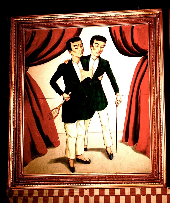 florida ringling brothers museum painting guys sharing heart