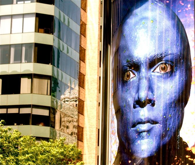 boston boylston street blue man group advertisement