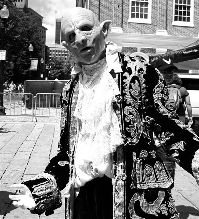 boston faneuil hall man in scary face costume
