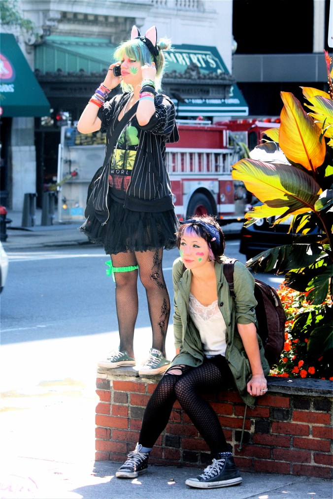 boston downtown crossing girls in cat ears
