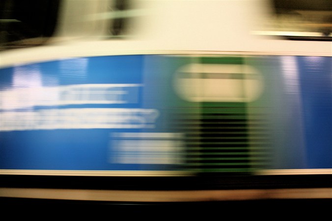 boston boylston street station green line november 11 2011 train passing