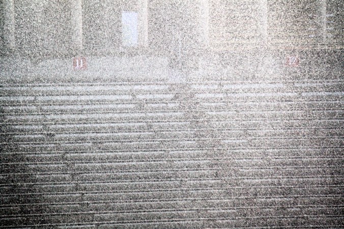 boston harvard university stadium haiti leve rain stands 2