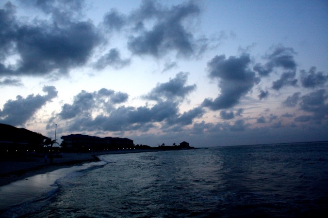 cayman islands seashore clouds dusk