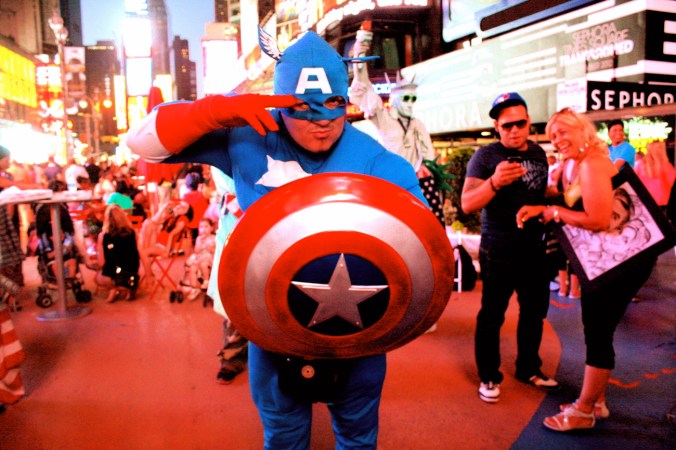 new york city times square captain America