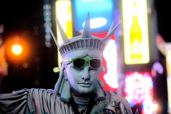 new york city times square statue of liberty sunglasses