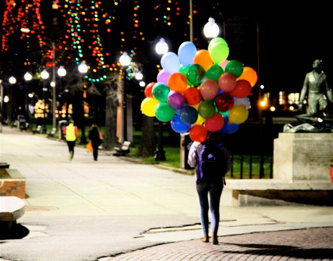 boston tremont street girl with balloons