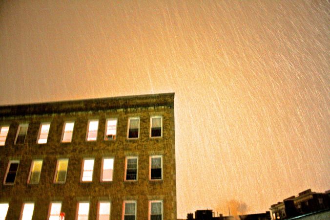 boston allston outside snow