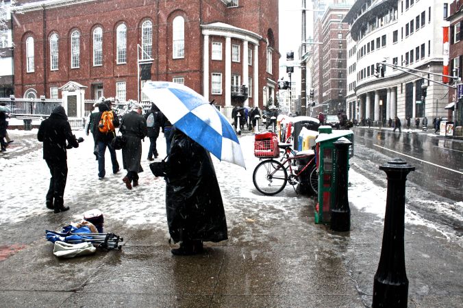 boston downtown crossing park street snow january 16 2013