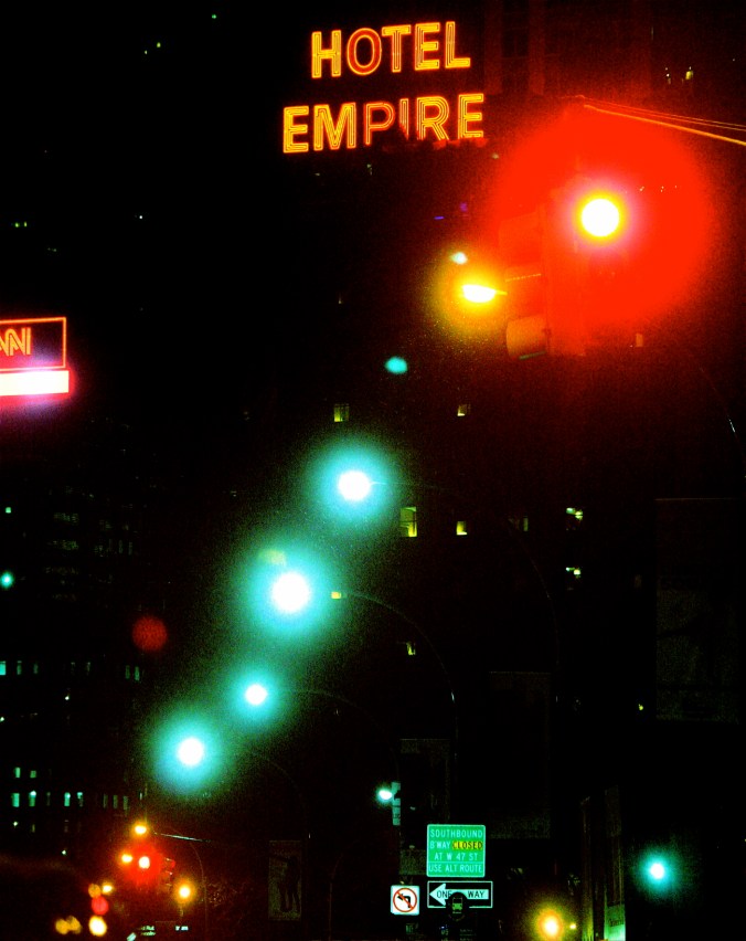 new york city hotel empire sign night