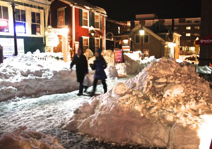 boston cambridge street snow piles