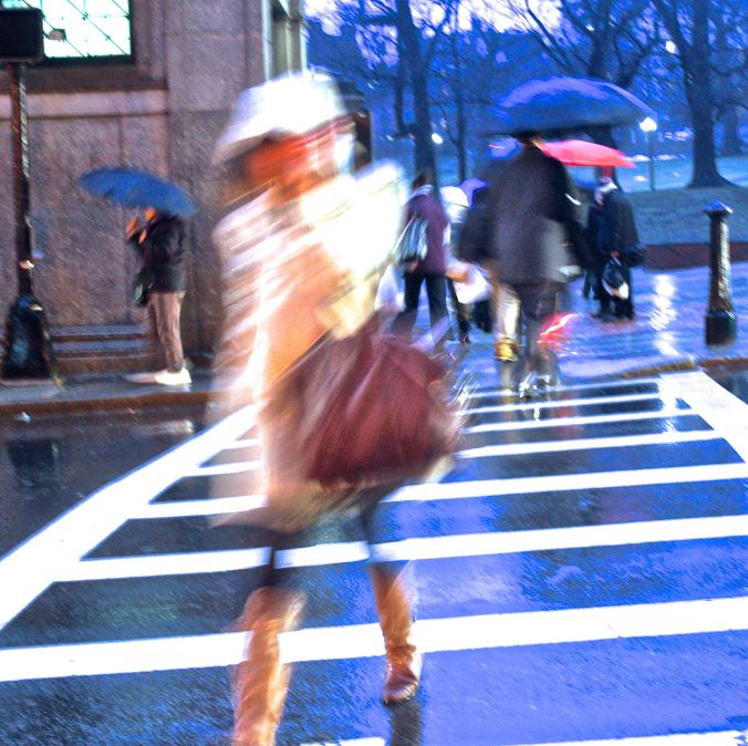 boston park street people speeding by