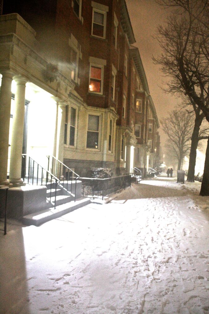 boston snow storm february 8 blizzard nemo light from door