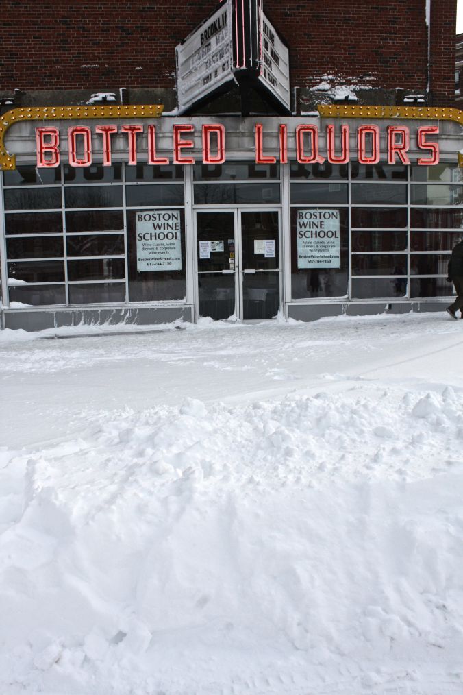 boston snow storm february 9 blizzard nemo allston bottled liquors