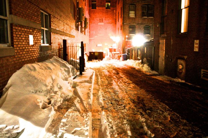 boston south end snow alley