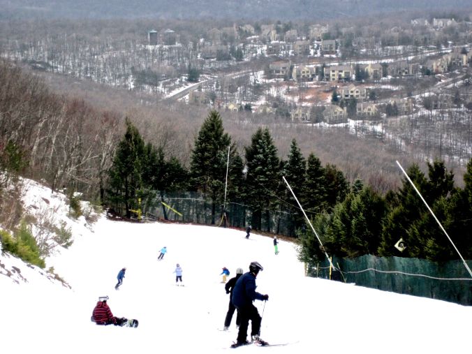 camelback poconos ski resort blue ski trail background