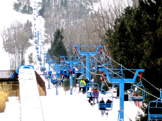 camelback poconos ski resort bright blue ski lifts