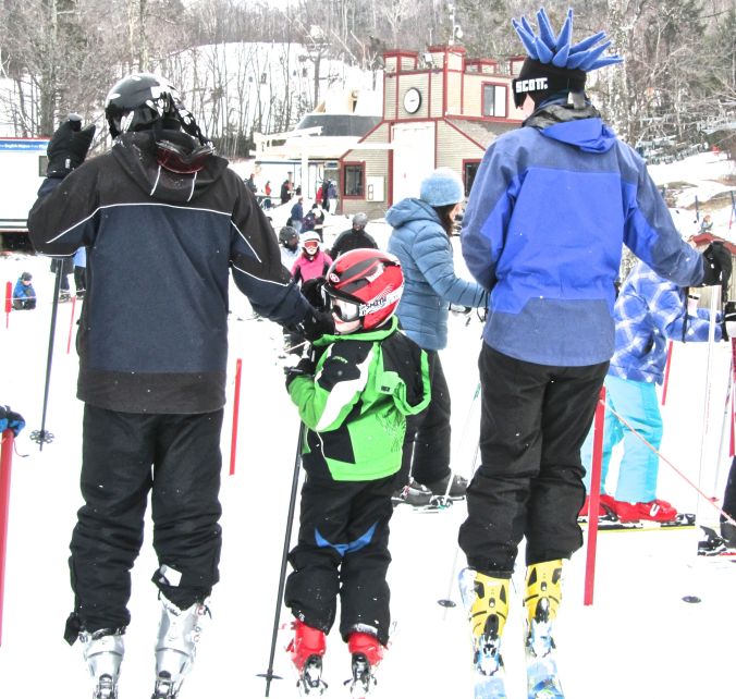 wachusett spiky hat on lift line