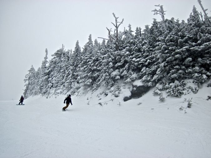 sugarbush heavens gate trees skiers