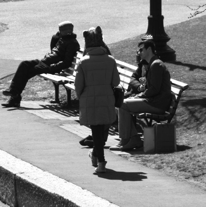 boston boston common woman in cat hat