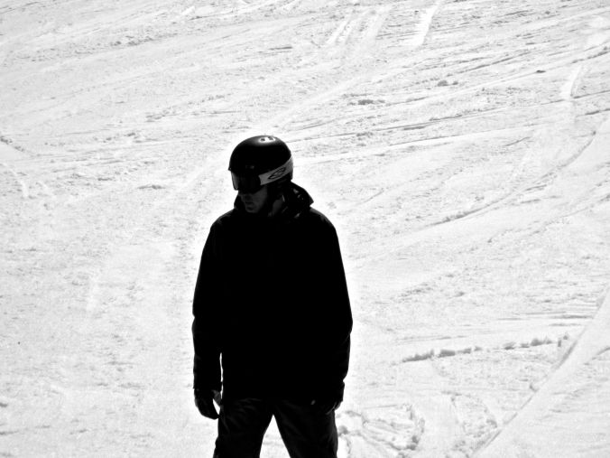 wachusett snow boarder dark black white