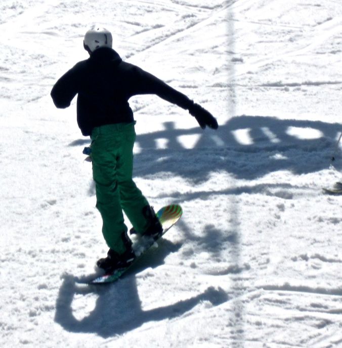 wachusett terrain park snowboarder shadows
