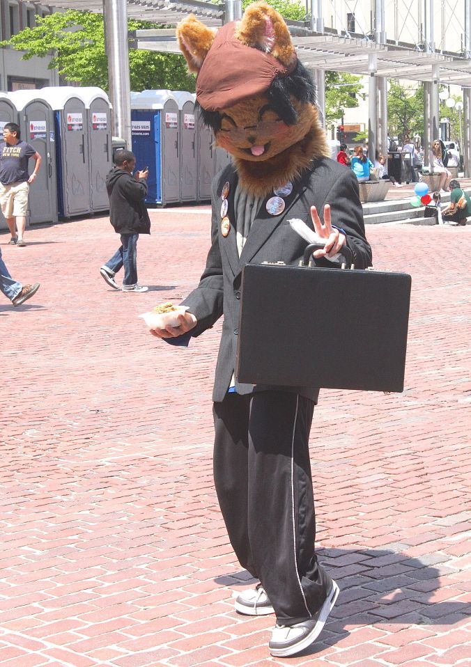 boston government center japanese festival may 19 2013 man in cat mask