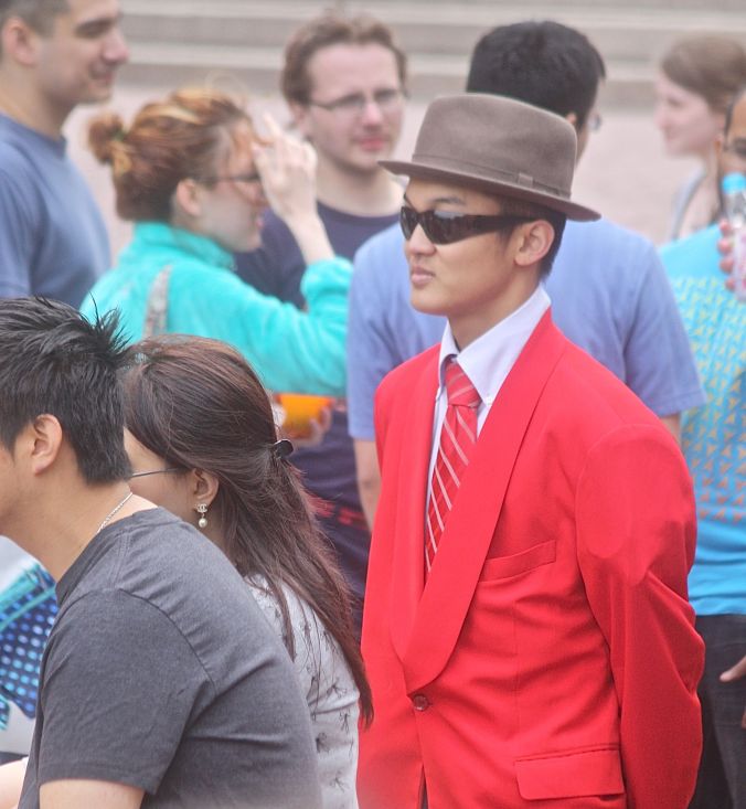 boston government center japanese festival may 19 2013 man in red jacket red tie