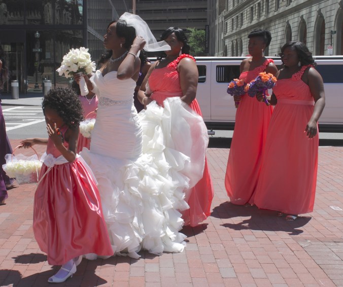 boston copley square copley square church bride walking flower girls