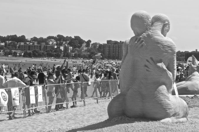 boston revere beach National Sand Sculpting Festival people embracing
