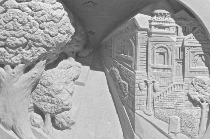 boston revere beach National Sand Sculpting Festival perspective shot sand sculptire