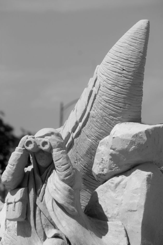 boston revere beach National Sand Sculpting Festival sculpture man looking out
