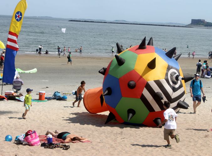 boston revere beach National Sand Sculpting Festival spike ball kite