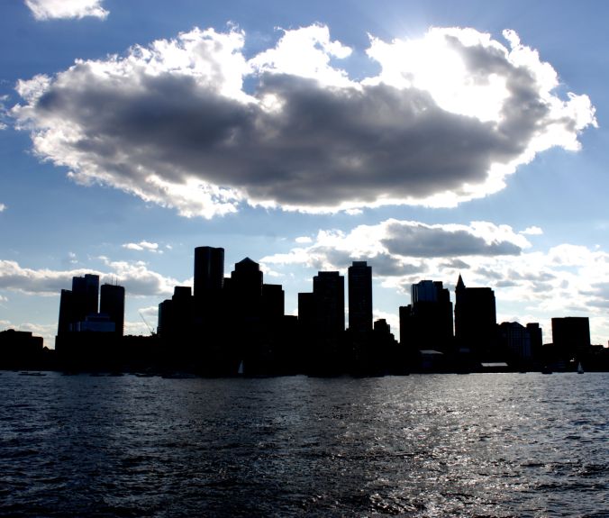 boston sky line view cloud