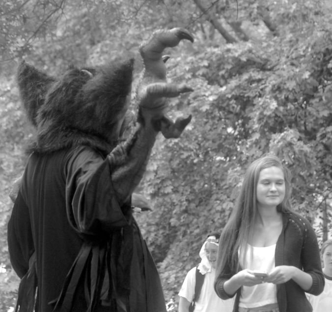 boston hemp fest 2013 man in rat costume raised claw