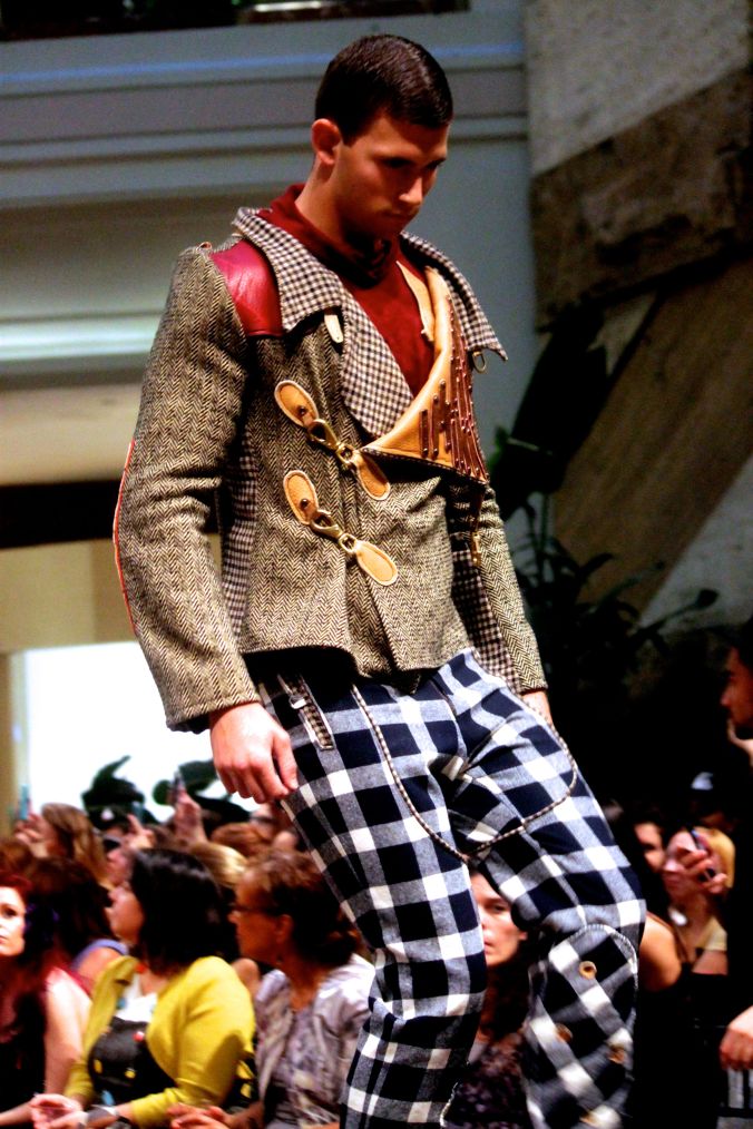 boston fashion week october 2 man in plaid pants