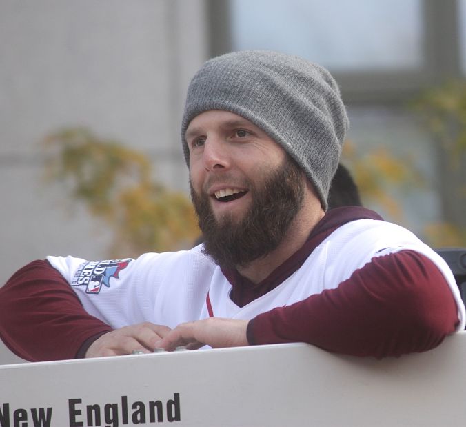 boston red sox world series celebration 2013 dustin pedroia 2